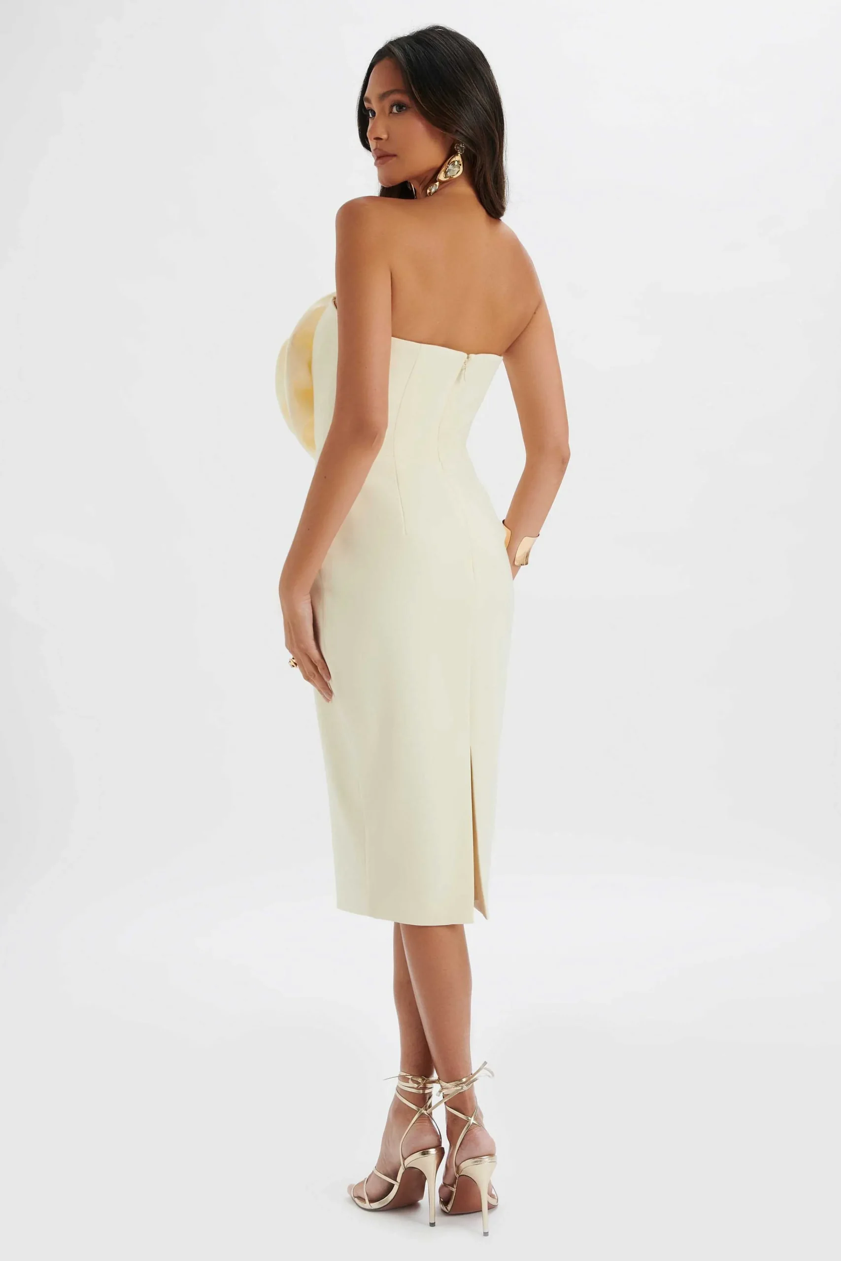 belle_d_flower_bandeau_mi_2-1.webp Fashion Lavish Alice Belle 3D Flower Bandeau Midi Dress In Champagne