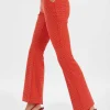 Shop Lavish Alice Ellisa Crystal Embellished Fit And Flare Trousers In Red