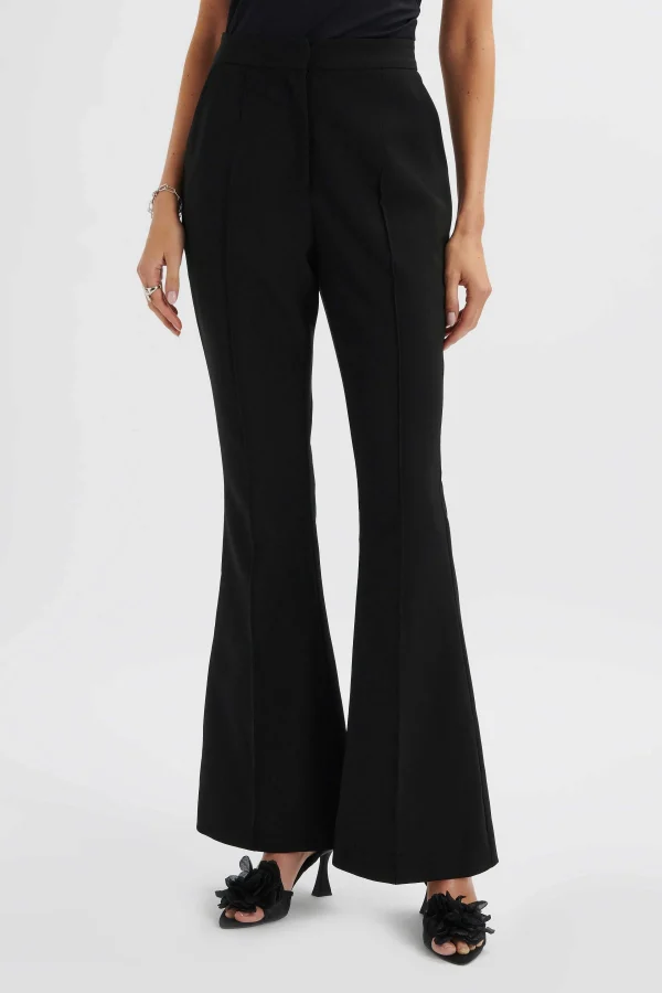 New Lavish Alice Emelie Fit & Flare Tailored Trouser In Black