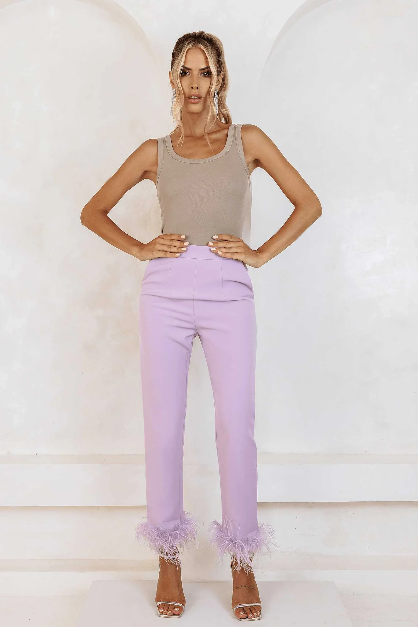 lily_feather_trim_trouser_1.webp Cheap Lavish Alice Lily Feather Trim Trousers In Lilac