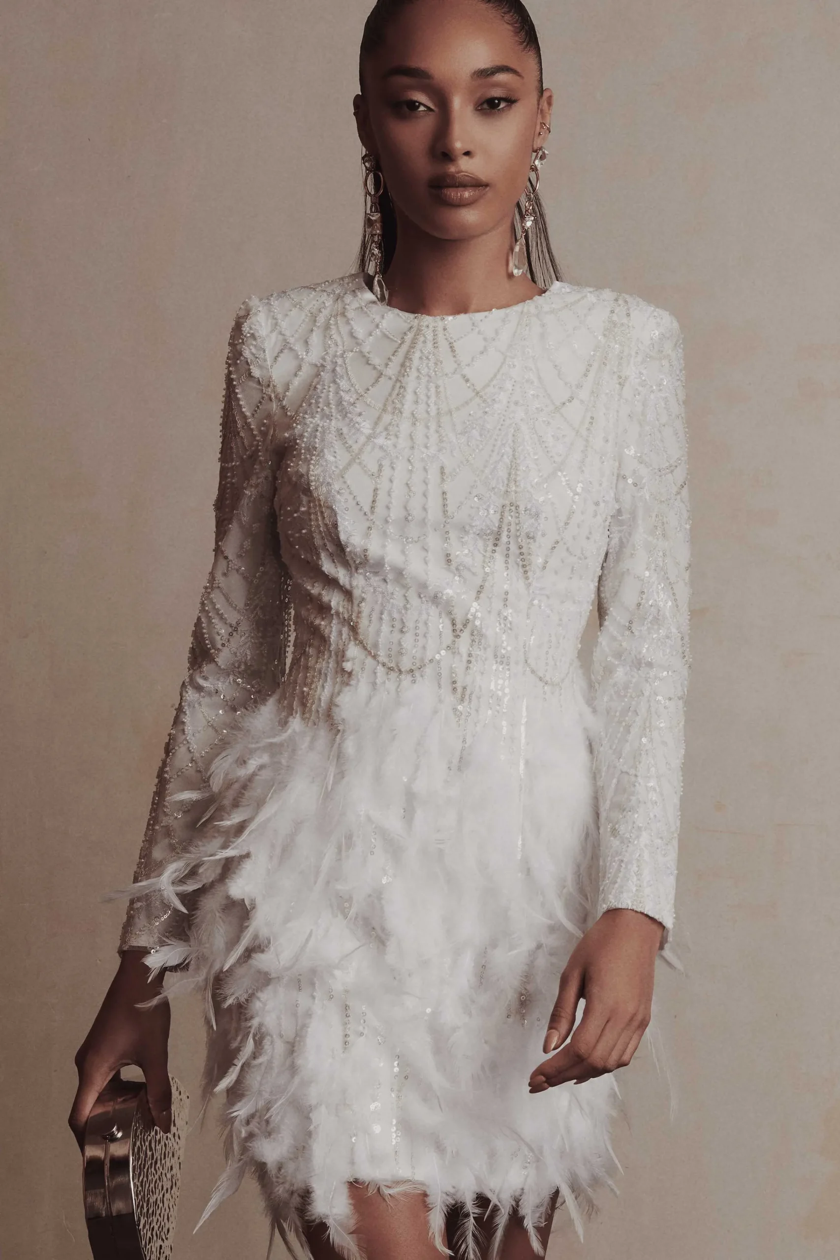 selene_embellished_feathe_4.webp Best Lavish Alice Selene Embellished Feather Mini Dress In White