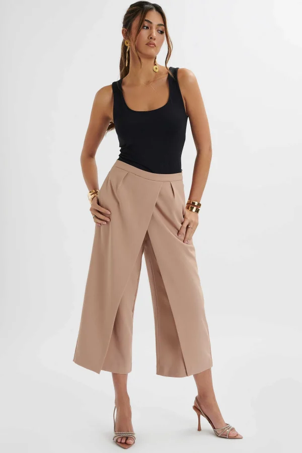 Discount Lavish Alice Siya Wrap Culotte Trousers In Camel