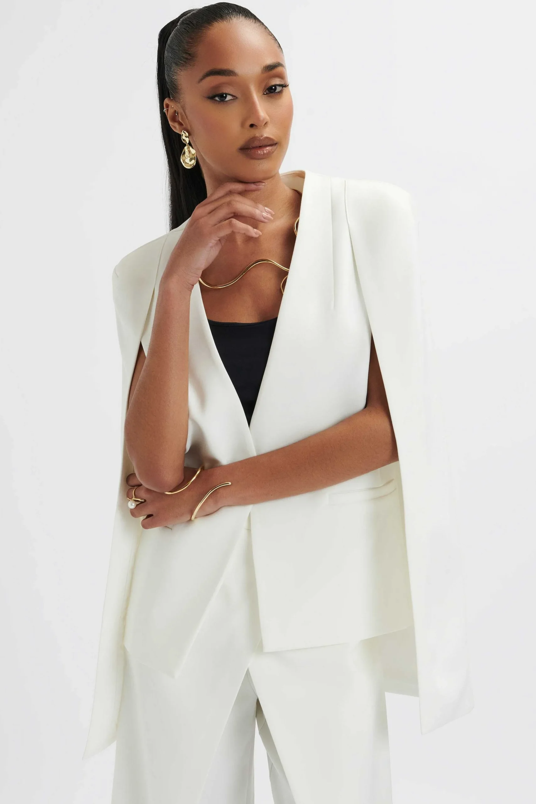 zendaya_classic_cape_blaz_0.webp Sale Lavish Alice Zendaya Classic Cape Blazer Jacket In White